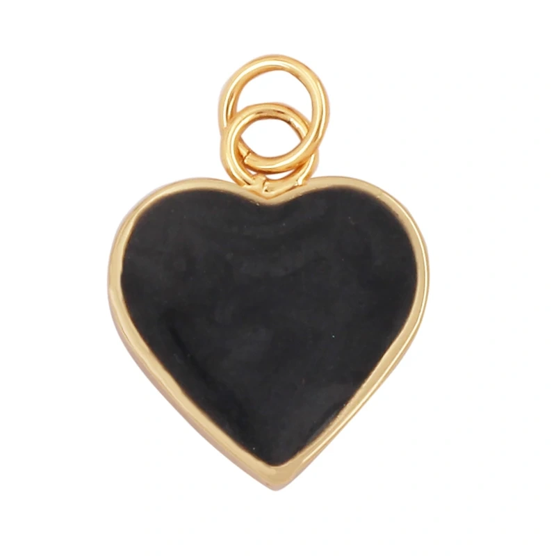 Trendy Colourful Enamel Dripping Oil Love Heart Charm Pendant,Cute Rainbow Round Coin Jewelry Necklace Accessories Supply L28