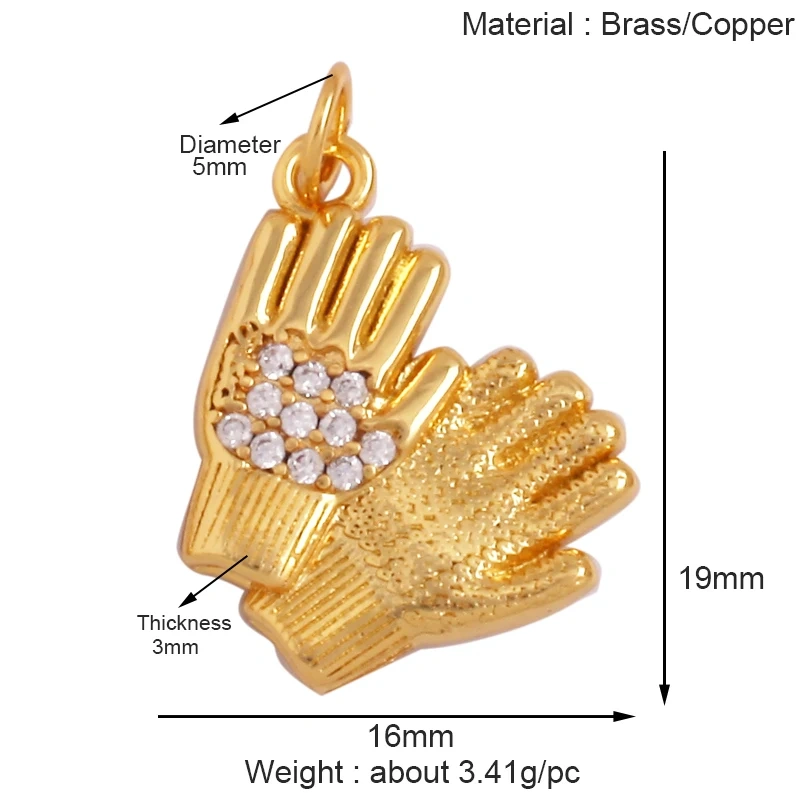 Trendy Motorbike Aircraft Cap Bag Glove Mask Charm Pendant,18K Gold Plated Necklace Bracelet Jewelry Findings Daily Supplies K41