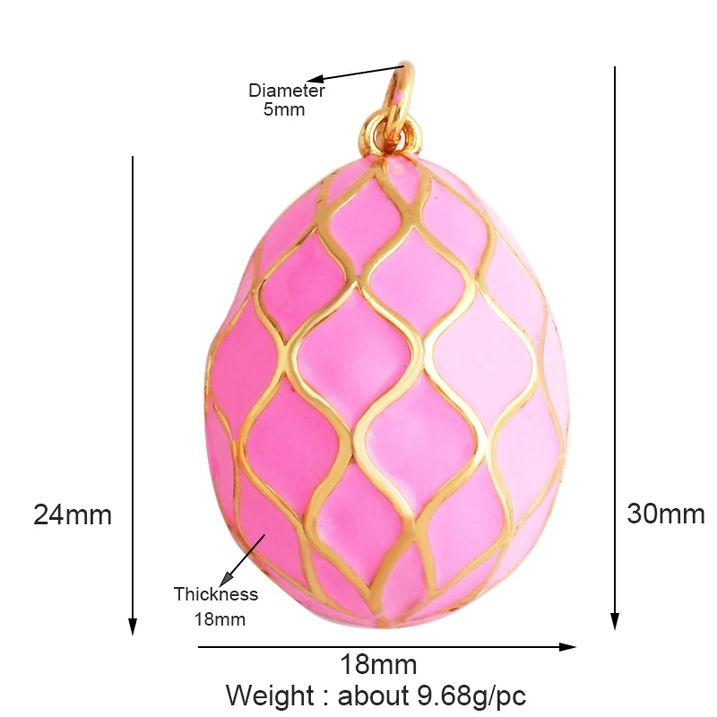 New Style Rabbit Enamel Ball Shape Big Size Charm Pendant,Fashion Gold Plated Water Ripples DIY Necklace Jewelry Accessories