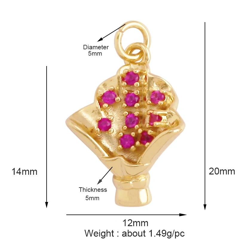 Fine Sweet Flower Charm Pendant,Trendy Multicolor Zircon Pentacle Butterfly Necklace Accessories Handy Craft Jewelry Supply K54