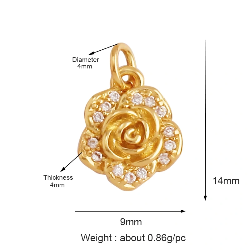 Fine Sweet Flower Charm Pendant,Trendy Multicolor Zircon Pentacle Butterfly Necklace Accessories Handy Craft Jewelry Supply K54