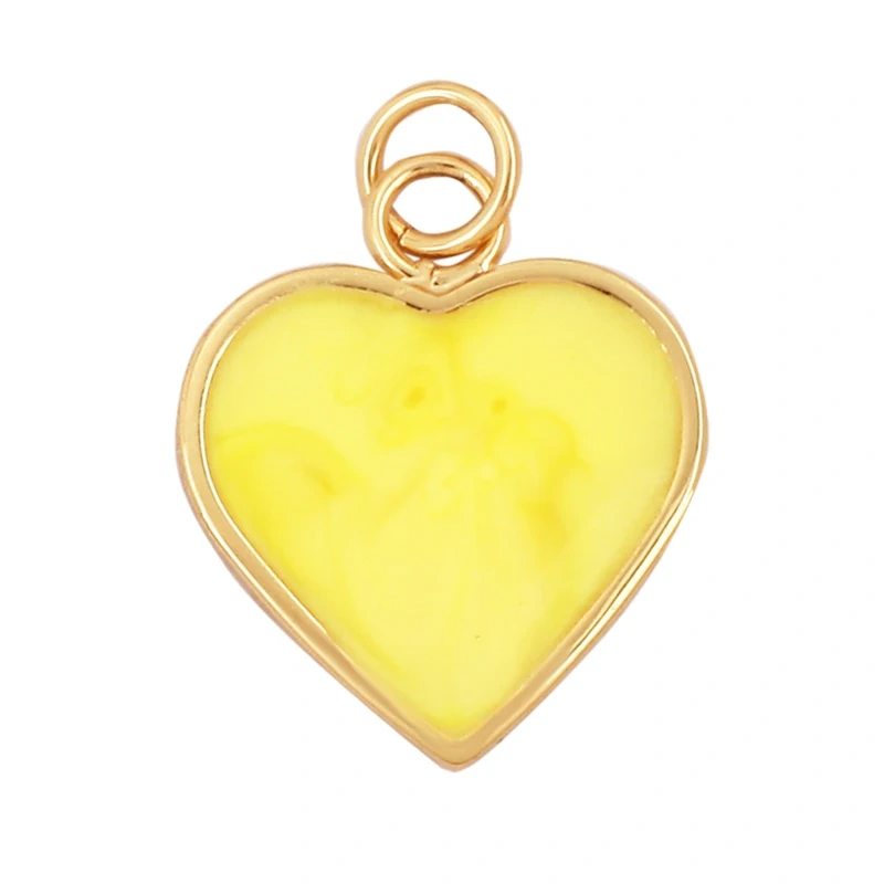 Trendy Colourful Enamel Dripping Oil Love Heart Charm Pendant,Cute Rainbow Round Coin Jewelry Necklace Accessories Supply L28
