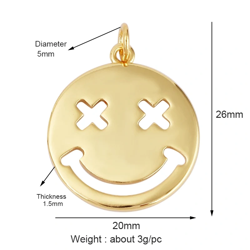 Happy Cry Face Expression Emotion  Love Call Me  Charm Pandent in Gold Colour, Jewelry Necklace Bracelet Making Supplies L92