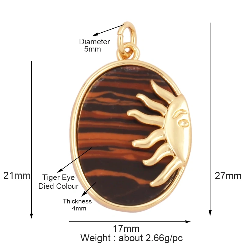 Trendy Sun Apollo Moon Star Shell Charm Pendant,Real Gold Plated Cubic Zirconia Paved,Jewelry Necklace Bracelet Accessories M56