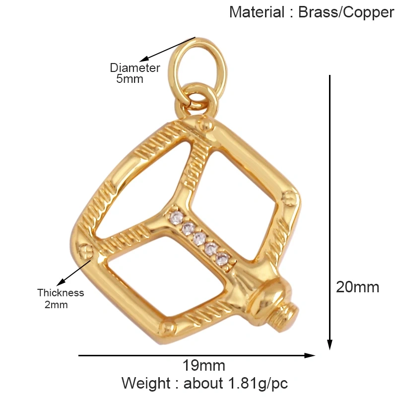 Trendy Motorbike Aircraft Cap Bag Glove Mask Charm Pendant,18K Gold Plated Necklace Bracelet Jewelry Findings Daily Supplies K41