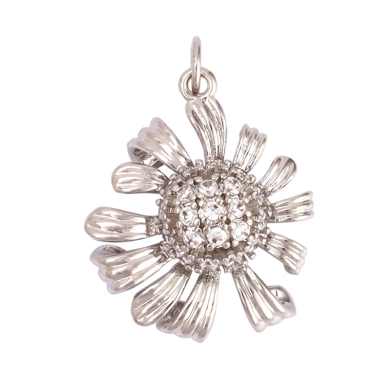 Fine Sweet Flower Charm Pendant,Trendy Multicolor Zircon Pentacle Butterfly Necklace Accessories Handy Craft Jewelry Supply K54