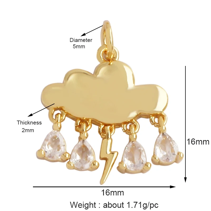 Trendy Star Moon Colorful Charm Pendant,Mini Five-Pointed Star 18K Gold Cubic Zirconia CZ Paved,Jewelry Necklace Accessories L09