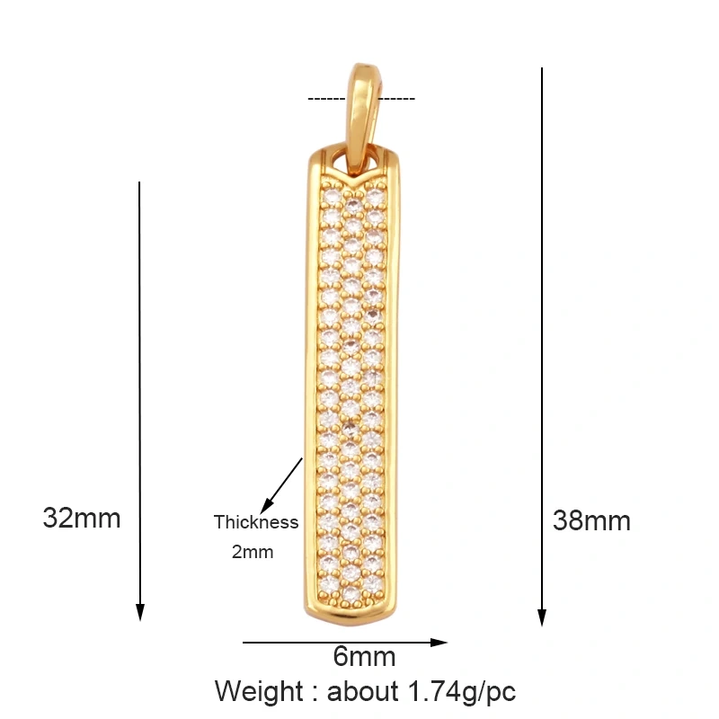 Delicacy Fashion Arrow Tie Geometric Cubic Zirconia CZ Paved Charm Pendant,18K Real Gold Plated Colour,Craft Jewelry Supply L17