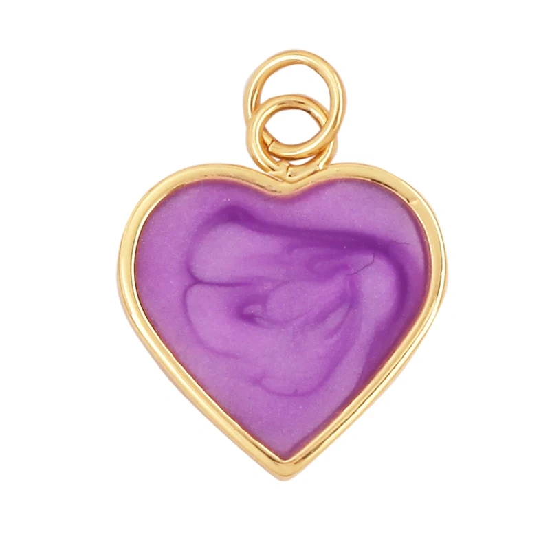Trendy Colourful Enamel Dripping Oil Love Heart Charm Pendant,Cute Rainbow Round Coin Jewelry Necklace Accessories Supply L28