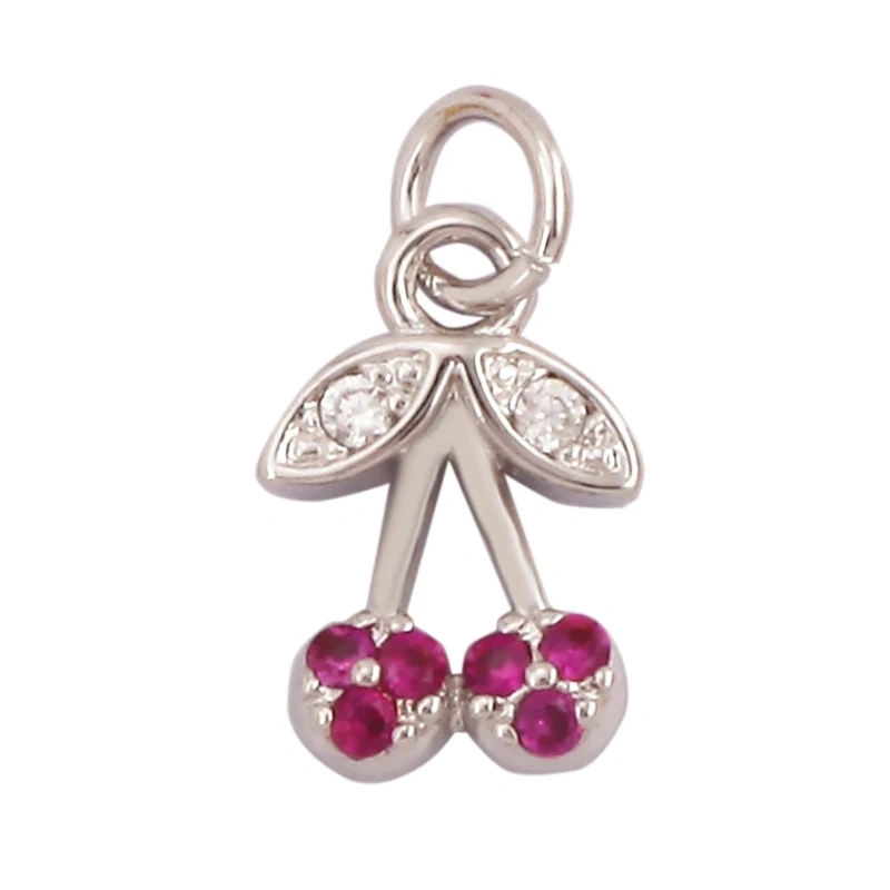 Cherry Pineapple Banana Cactus Mushroom Coconut Tree 18K Gold Charm Pendant,Bangle Earring Necklace Jewelry Findings Supply N30