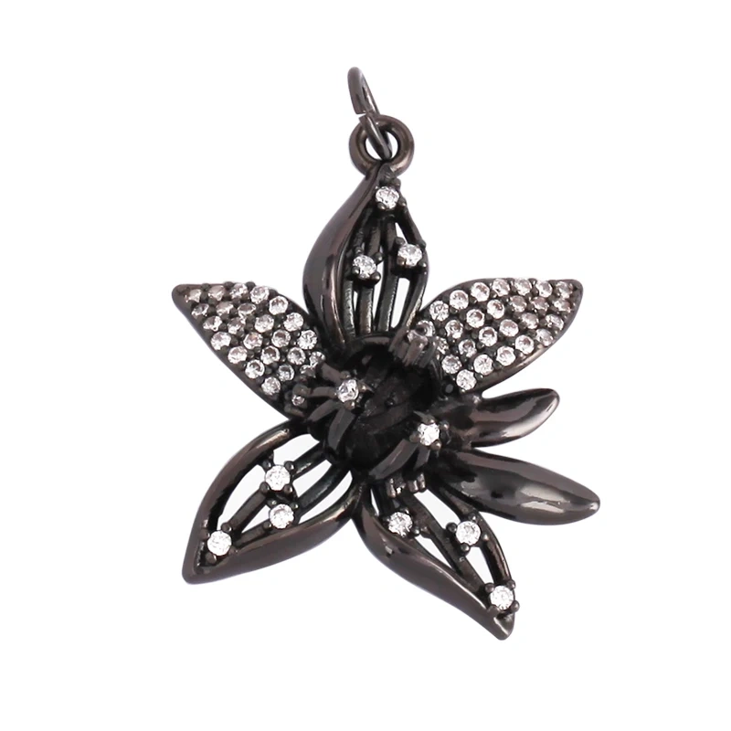 Fine Sweet Flower Charm Pendant,Trendy Multicolor Zircon Pentacle Butterfly Necklace Accessories Handy Craft Jewelry Supply K54