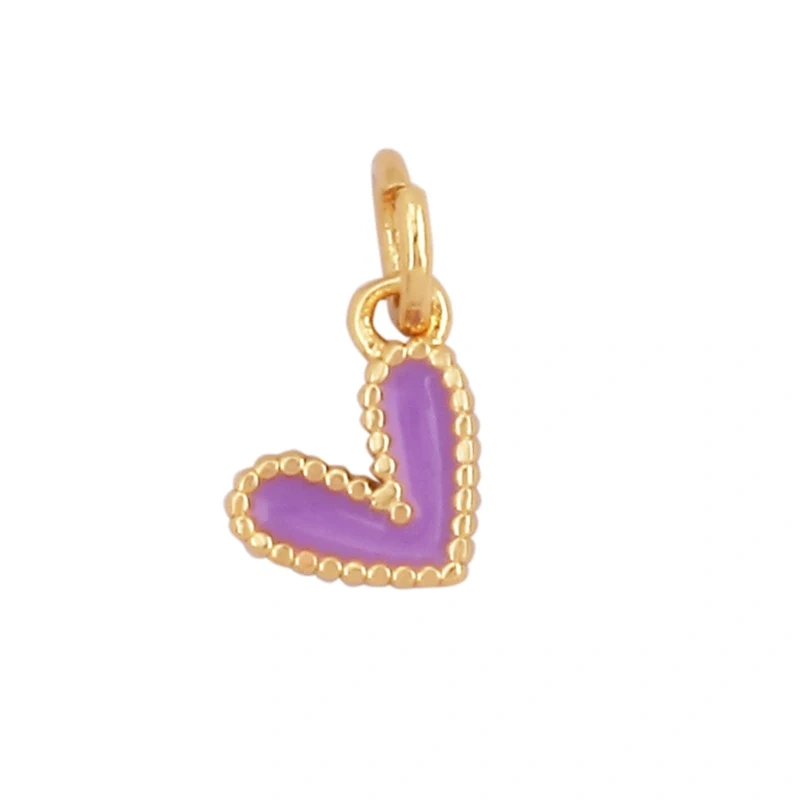 Trendy Colourful Enamel Dripping Oil Love Heart Charm Pendant,Cute Rainbow Round Coin Jewelry Necklace Accessories Supply L28