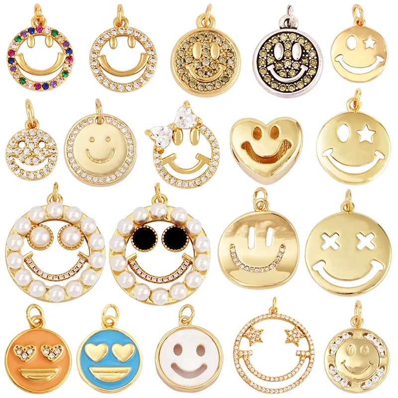 Happy Cry Face Expression Emotion  Love Call Me  Charm Pandent in Gold Colour, Jewelry Necklace Bracelet Making Supplies L92