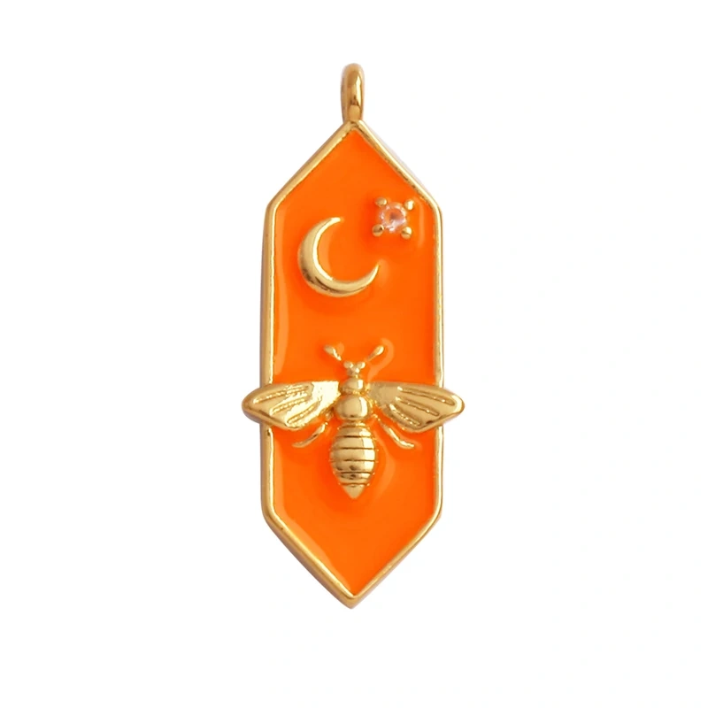 Trendy Butterfly Dragonfly Bird Bee Spider Animal Charm Pendant,Cute 18K Gold Necklace Bracelet for Handmade Jewelry Supply L43