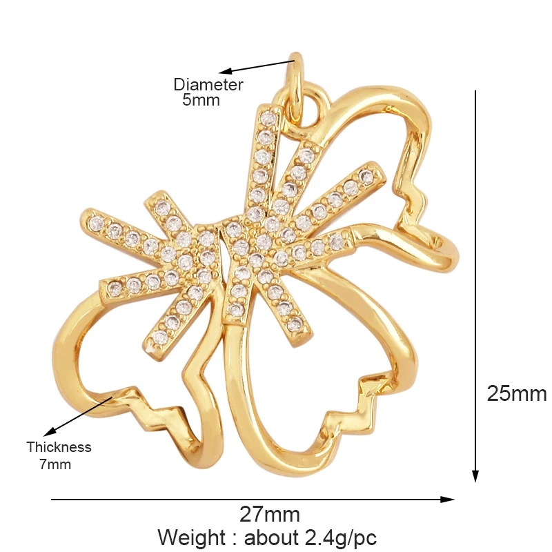 Trendy Butterfly Dragonfly Bird Bee Spider Animal Charm Pendant,Cute 18K Gold Necklace Bracelet for Handmade Jewelry Supply L43