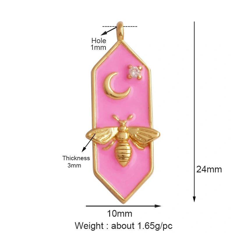 Trendy Butterfly Dragonfly Bird Bee Spider Animal Charm Pendant,Cute 18K Gold Necklace Bracelet for Handmade Jewelry Supply L43