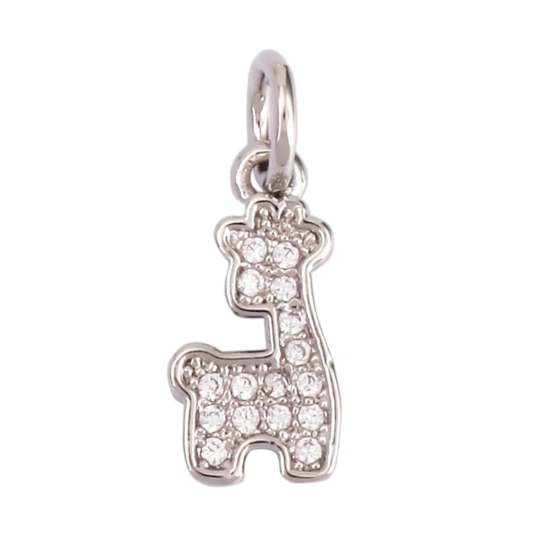 Unique Fine Bear Cow Unicorn Giraffe Dinosaur Camel Fox Animal Charm Pendant,Cute 18K Gold Necklace Bracelet Jewelry Supply L43