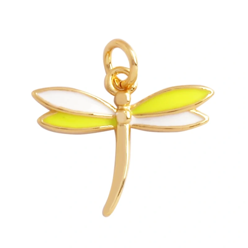 Trendy Butterfly Dragonfly Bird Bee Spider Animal Charm Pendant,Cute 18K Gold Necklace Bracelet for Handmade Jewelry Supply L43