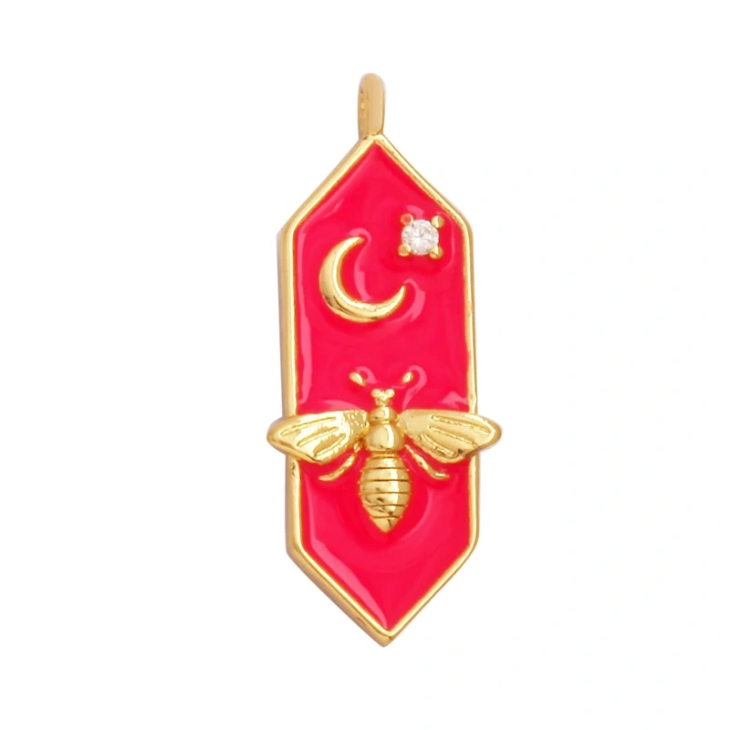 Trendy Butterfly Dragonfly Bird Bee Spider Animal Charm Pendant,Cute 18K Gold Necklace Bracelet for Handmade Jewelry Supply L43