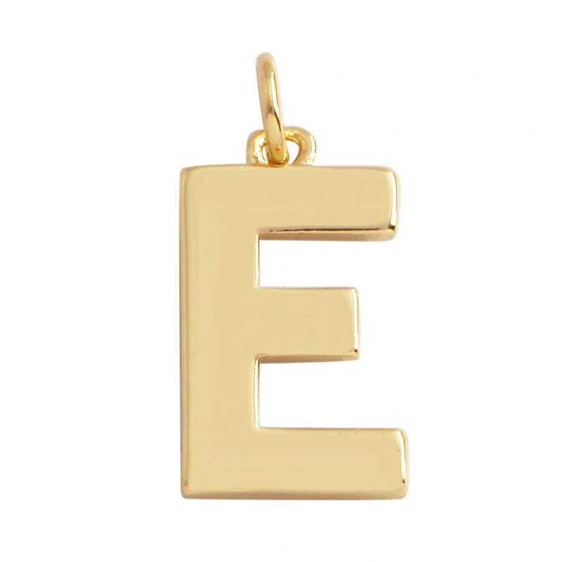 Initial Letter charm pendant , mirror finish, gold plated colour , fashion jewelry findings , 1pc L01
