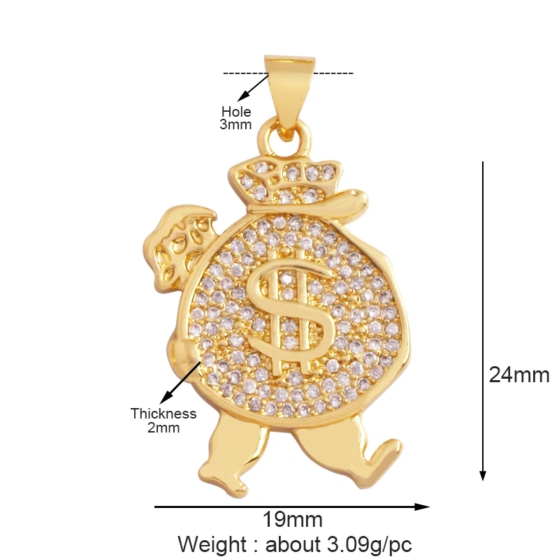 Statue of Liberty Angel Eagle Money Coin Charm Pendant,18K Gold Plated Colour,Necklace Bracelet for Handmade Jewelry Supply L27