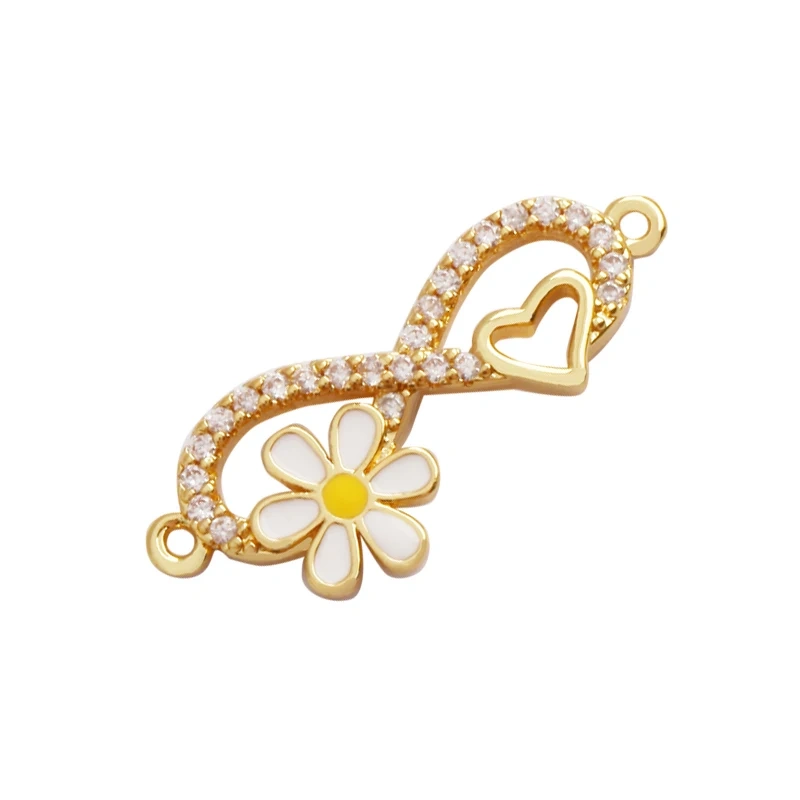 Flower Tree Leaf Eye Movable Butterfly Connnector,18K Gold Plated Bracelet Necklace Charm Jewelry Finding Components Supply K45