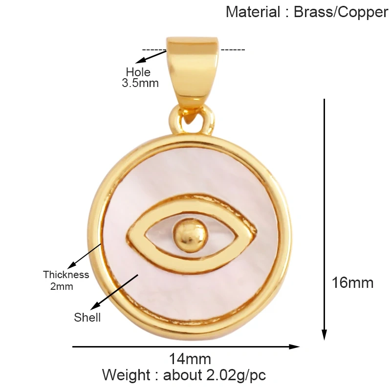 Fashion Unique Amulet Turkish Lucky Evil Eye Charm Pendant,Shell Pearl Cubic Zircon  Paved,Jewelry Necklace Bracelet Supply K32