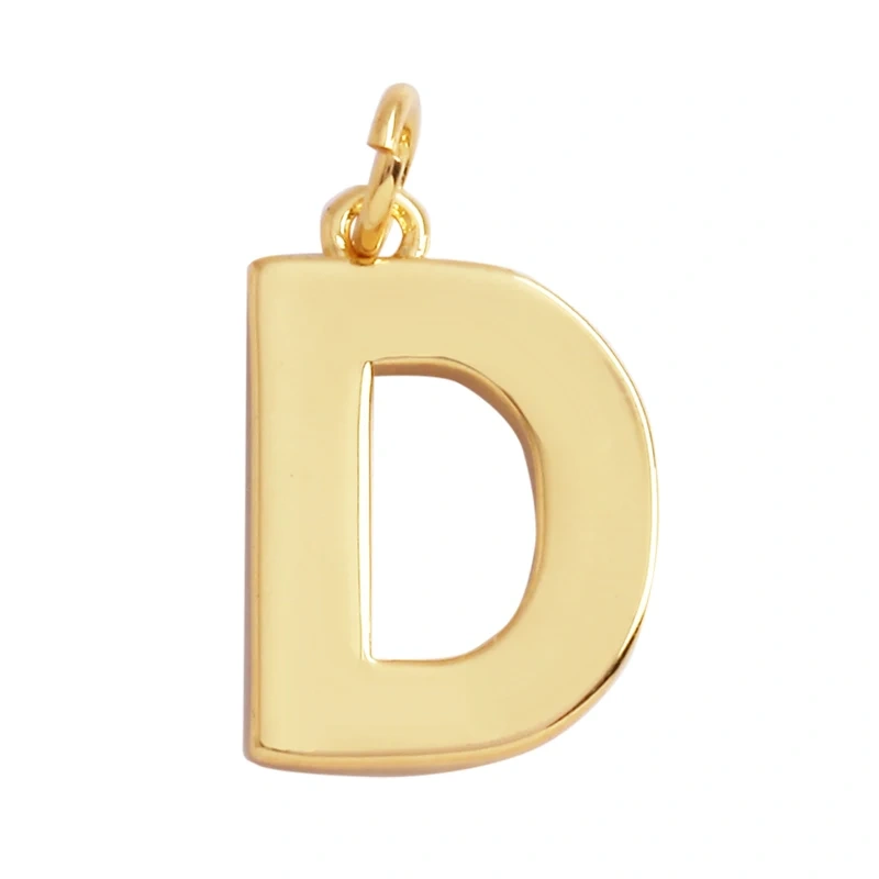 Initial Letter charm pendant , mirror finish, gold plated colour , fashion jewelry findings , 1pc L01