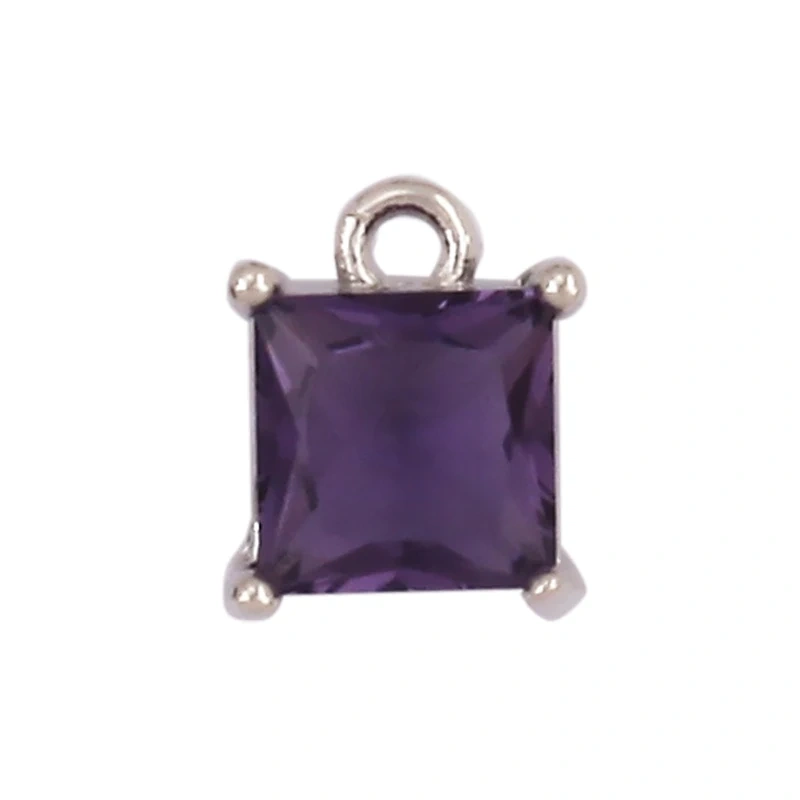 Water Drop Geometry Bezel Charm Pendant with Glass,Earring Attachment,18K Gold Plated CZ Pave Jewelry Findings Accessories K48