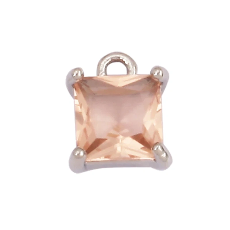 Water Drop Geometry Bezel Charm Pendant with Glass,Earring Attachment,18K Gold Plated CZ Pave Jewelry Findings Accessories K48