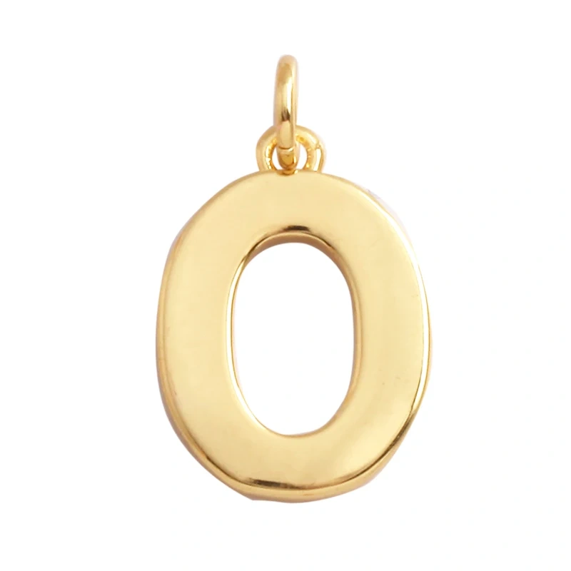 Initial Letter charm pendant , mirror finish, gold plated colour , fashion jewelry findings , 1pc L01