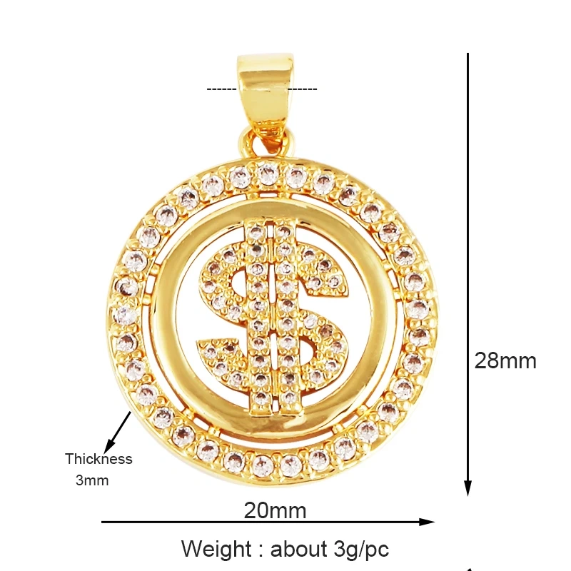 Statue of Liberty Angel Eagle Money Coin Charm Pendant,18K Gold Plated Colour,Necklace Bracelet for Handmade Jewelry Supply L27