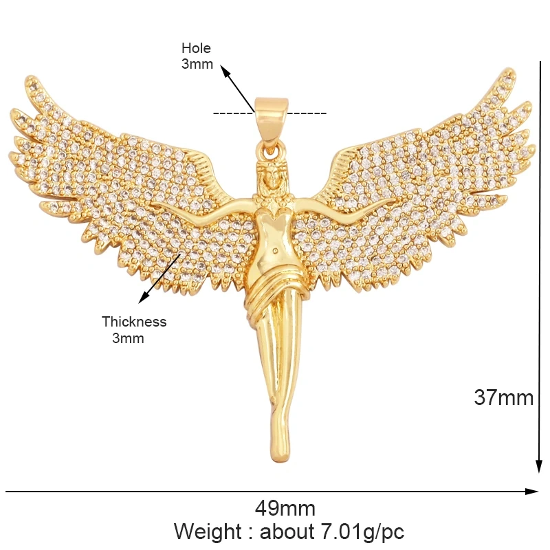 Statue of Liberty Angel Eagle Money Coin Charm Pendant,18K Gold Plated Colour,Necklace Bracelet for Handmade Jewelry Supply L27