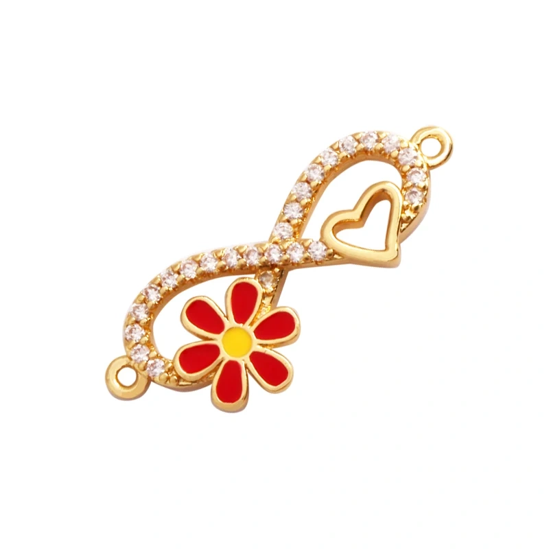 Flower Tree Leaf Eye Movable Butterfly Connnector,18K Gold Plated Bracelet Necklace Charm Jewelry Finding Components Supply K45