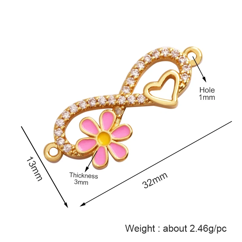 Flower Tree Leaf Eye Movable Butterfly Connnector,18K Gold Plated Bracelet Necklace Charm Jewelry Finding Components Supply K45