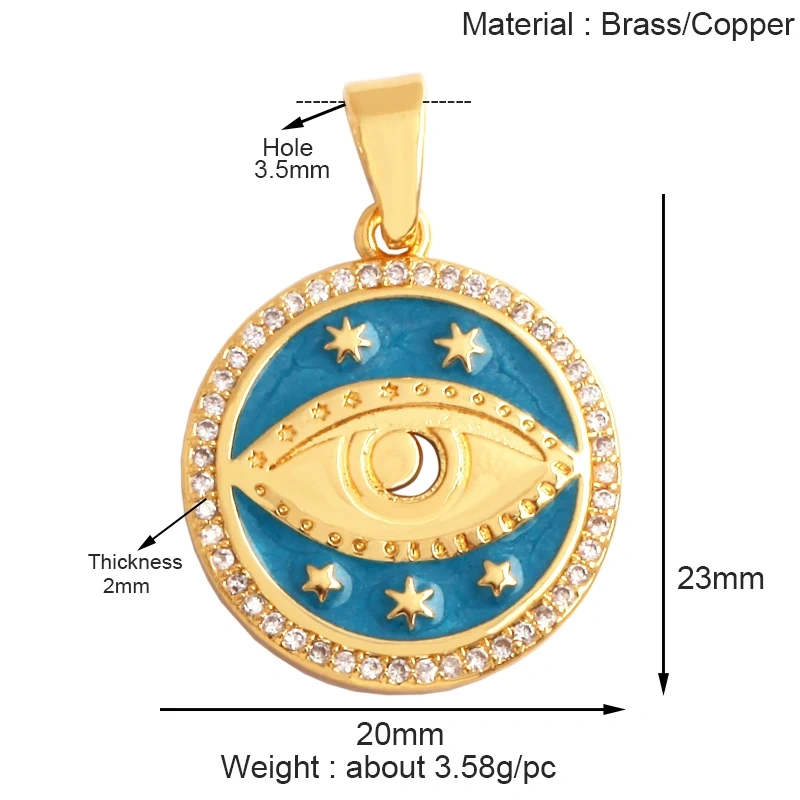 Fashion Unique Amulet Turkish Lucky Evil Eye Charm Pendant,Shell Pearl Cubic Zircon  Paved,Jewelry Necklace Bracelet Supply K32