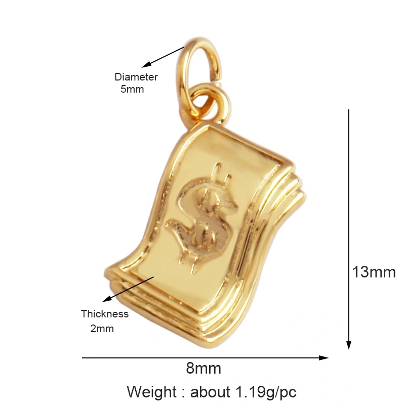 Statue of Liberty Angel Eagle Money Coin Charm Pendant,18K Gold Plated Colour,Necklace Bracelet for Handmade Jewelry Supply L27