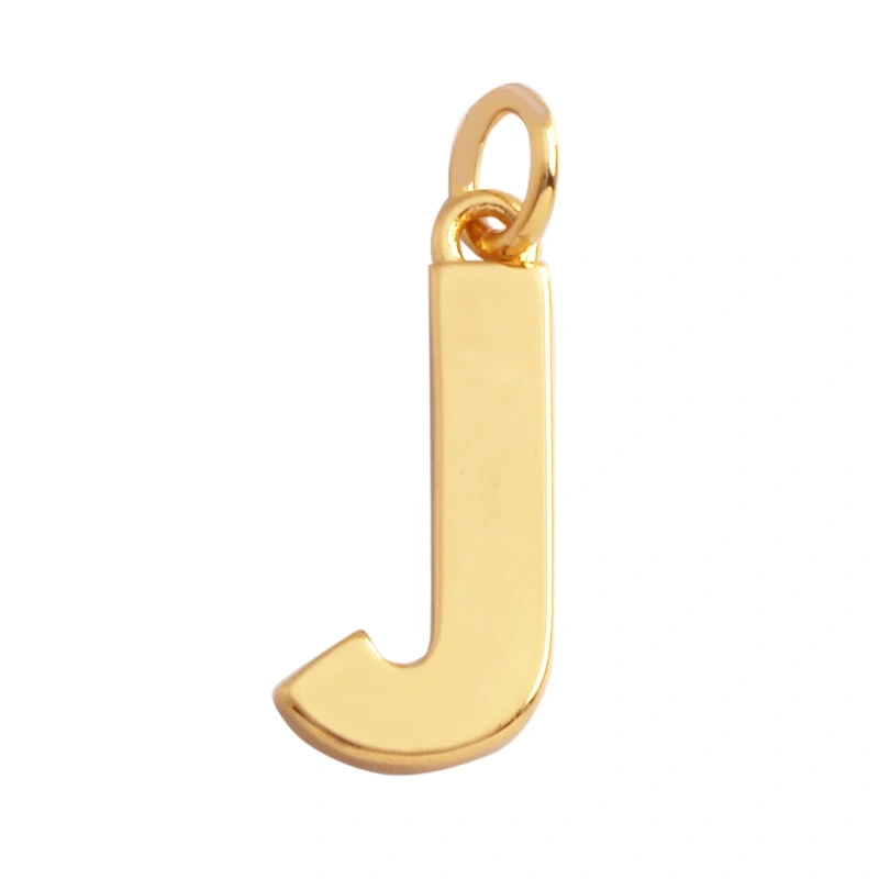 Initial Letter charm pendant , mirror finish, gold plated colour , fashion jewelry findings , 1pc L01