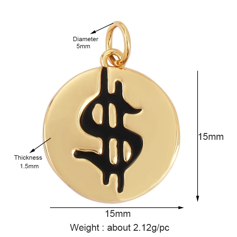 Statue of Liberty Angel Eagle Money Coin Charm Pendant,18K Gold Plated Colour,Necklace Bracelet for Handmade Jewelry Supply L27