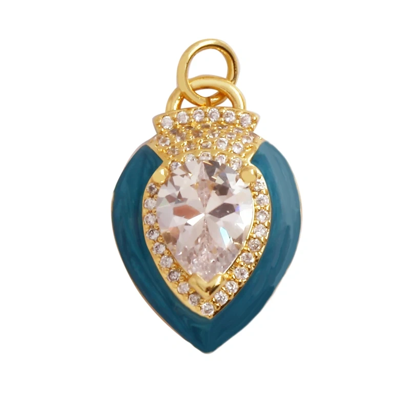 Trendy MOM MAMA Love Heart Charm Pendant,Creative Angel Wings 18K Gold Plated Zircon Jewelry Findings Accessories Supplies K38