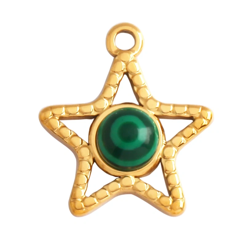 316 Stainless Steel Vaccum Plating Star Sun Gem Stone Geometry Charm Pendant,Bracelet Necklace Components Accessice Supplies L72