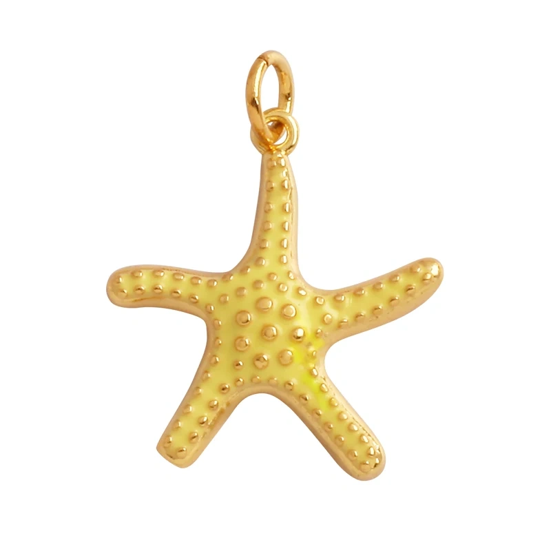 Fish Monta Ray Marine Organism Sea Conch Shell Nautil Coral Branch Charm Pendant,Gold Plated Zircon Jewelry Finding Supplies P02
