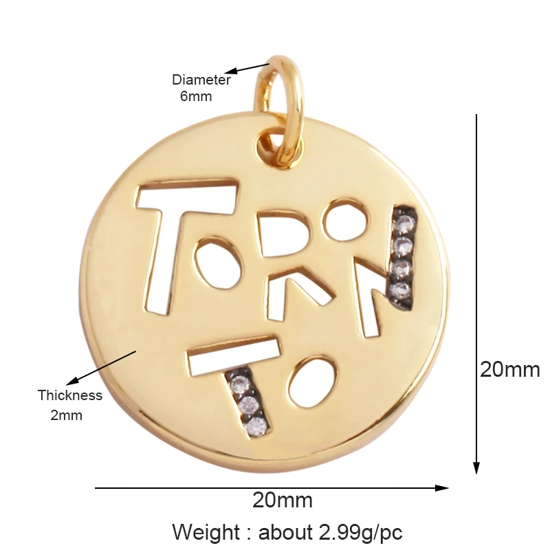 Round Coin Colourful Totem Letter Charm Pendant,18K Real Gold Plated Colour,Necklace Bracelet for Handmade Jewelry Supplies M72