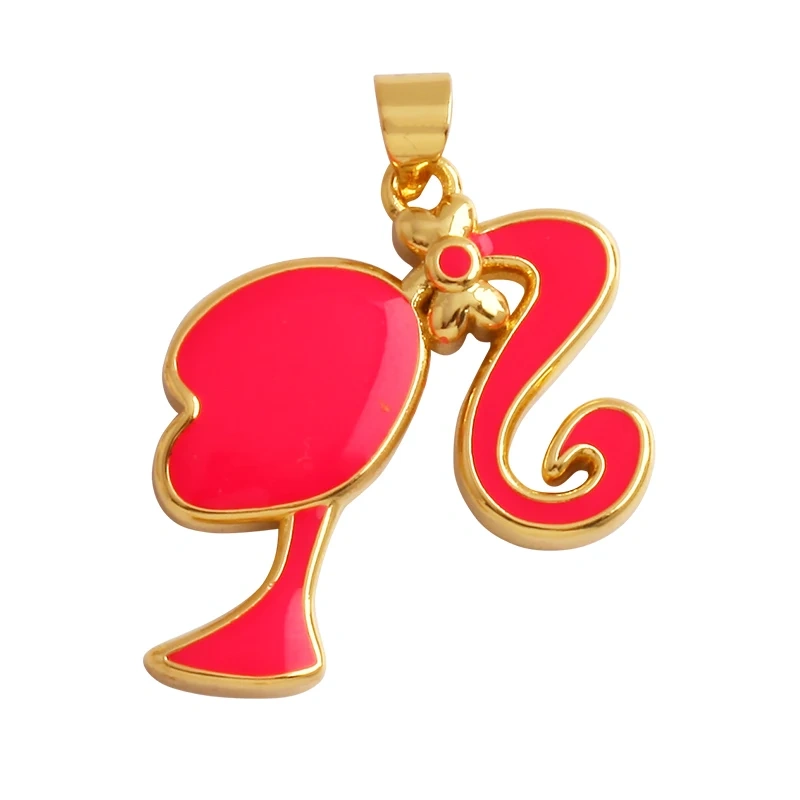 Fairy Tale Small Princess Price CZ Zirconia Boy Girl Mermaid Charm Pendant,18K Gold Plated for DIY Handmade Jewelry Supply M72