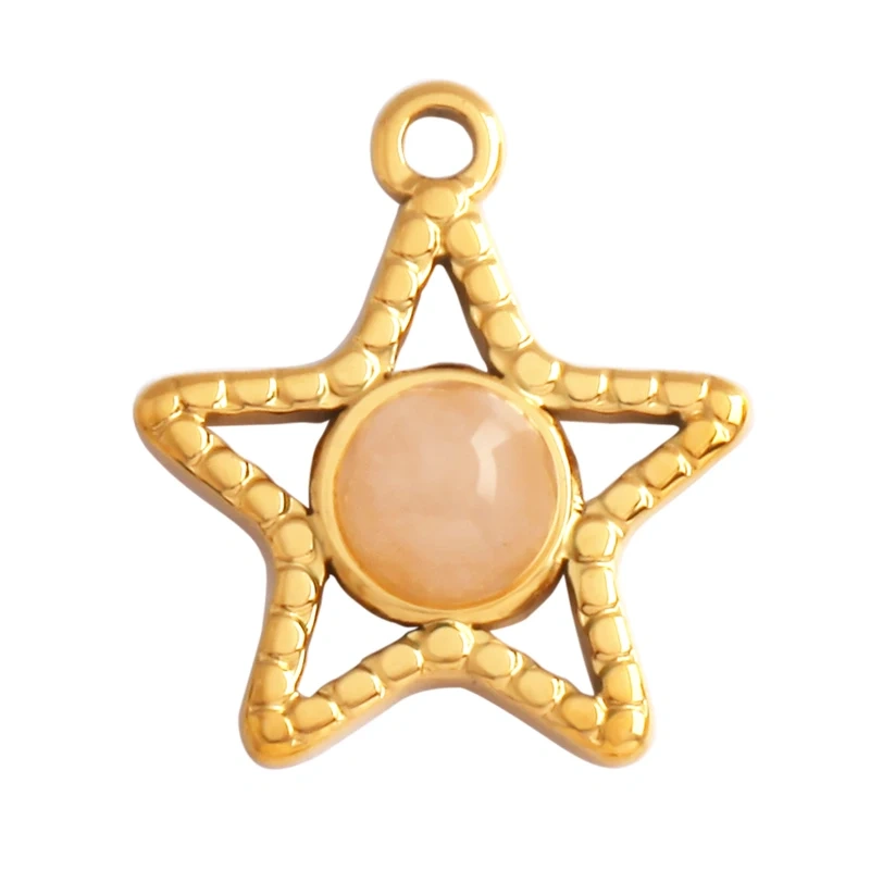 316 Stainless Steel Vaccum Plating Star Sun Gem Stone Geometry Charm Pendant,Bracelet Necklace Components Accessice Supplies L72