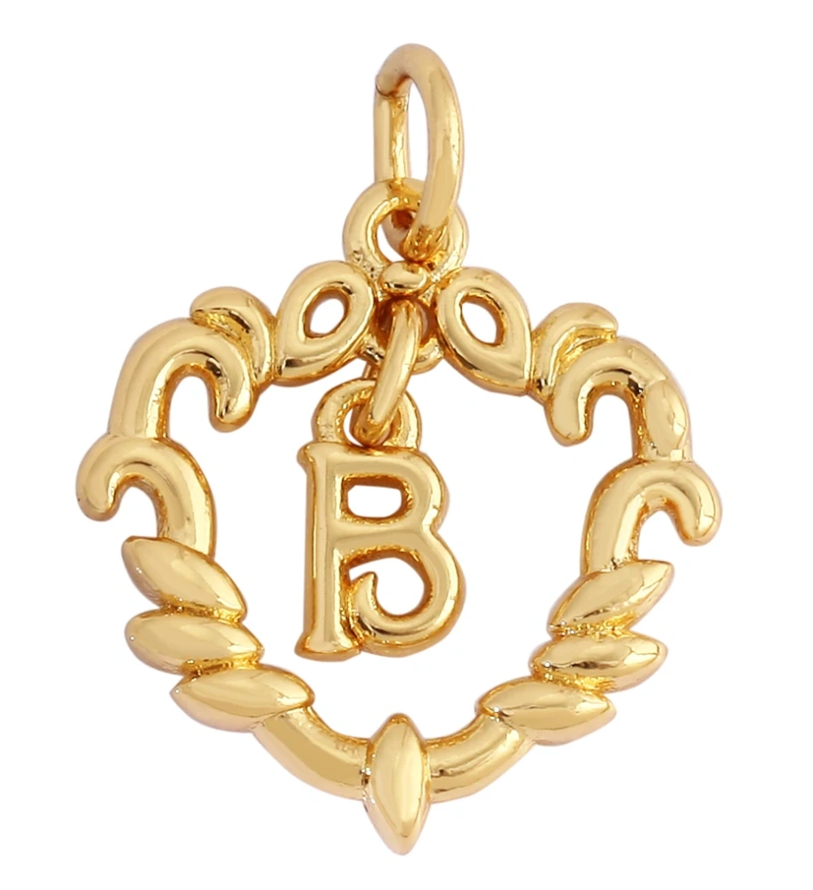 Trendy MOM MAMA Love Heart Charm Pendant,Creative Angel Wings 18K Gold Plated Zircon Jewelry Findings Accessories Supplies K38