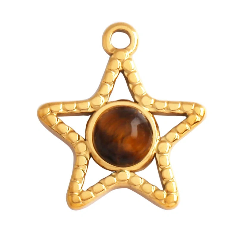 316 Stainless Steel Vaccum Plating Star Sun Gem Stone Geometry Charm Pendant,Bracelet Necklace Components Accessice Supplies L72