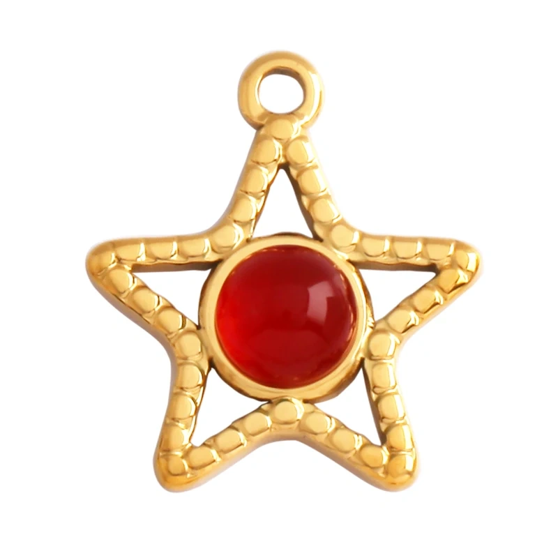 316 Stainless Steel Vaccum Plating Star Sun Gem Stone Geometry Charm Pendant,Bracelet Necklace Components Accessice Supplies L72
