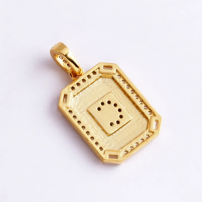Fashion Hip Hop Style Rectangle 18K Gold Plated Initial Name A-Z Letter Charm Pendant,Necklace Jewelry Findings  Women Men P18