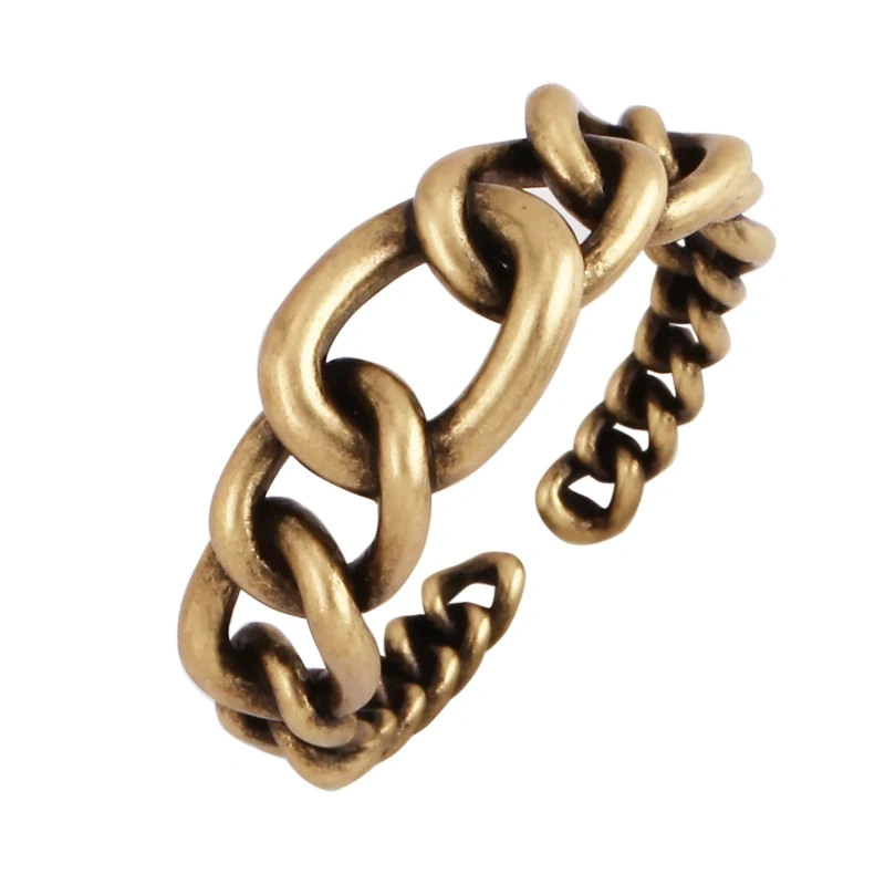 Vintage Fashion Hip-hop Punk Bronze Antique Gold Ring,18K Gold Plated Open Adjustable Rings Charm Jewelry Findings Supplies P30